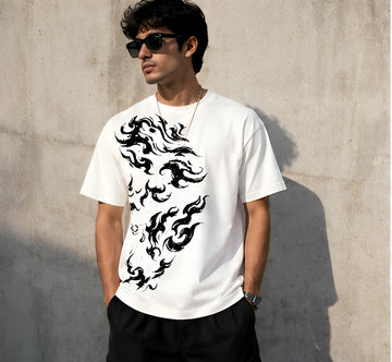 Tribal Flame Oversized T-Shirt Vorqe