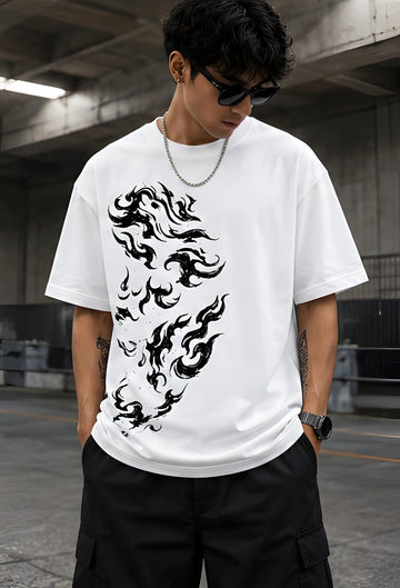 Tribal Flame Oversized T-Shirt Vorqe